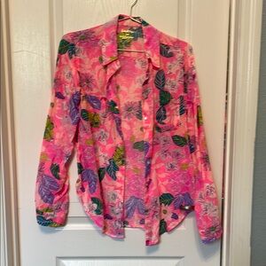 Lilly Pulitzer Vibrant Floral Button-Down Shirt